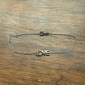 NWOT Maya Brenner Silver LOVE Chain Bracelet Minimalist Jewelry